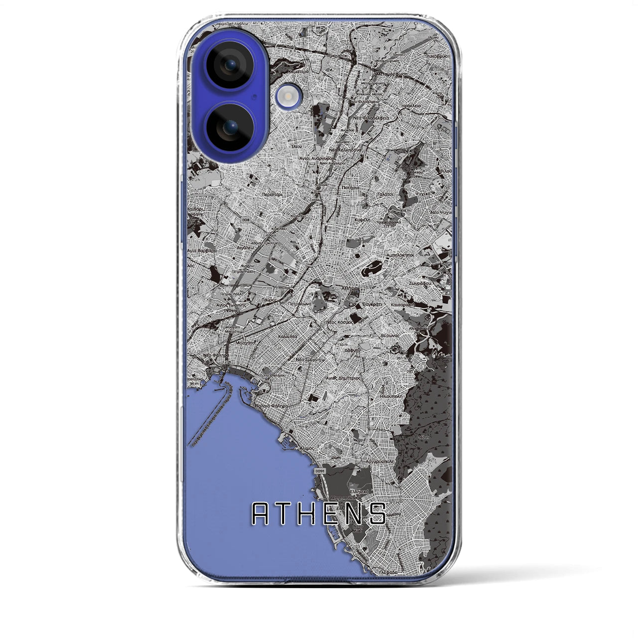 【アテネ(ギリシャ)】地図柄iPhoneケース(クリアタイプ)