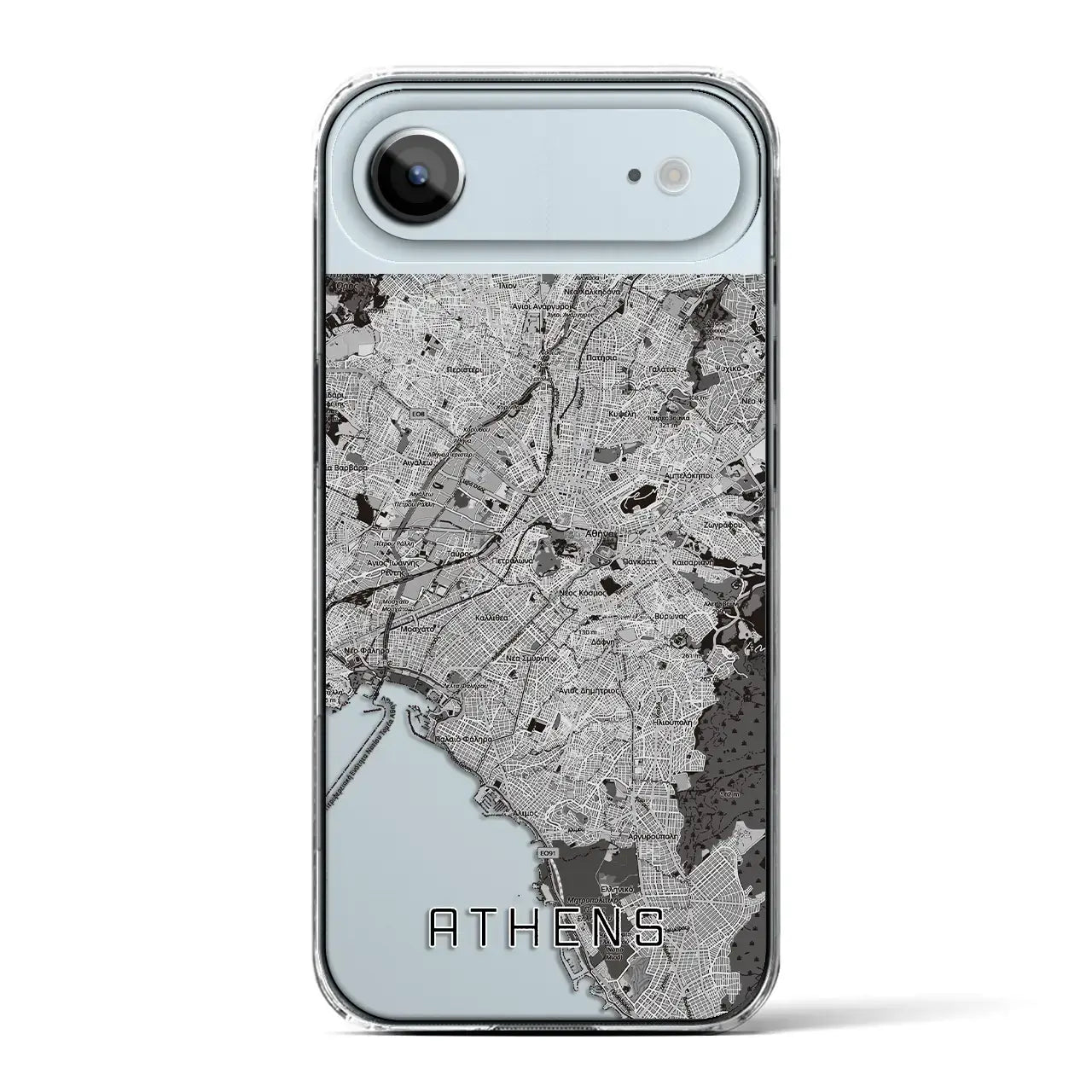 【アテネ(ギリシャ)】地図柄iPhoneケース(クリアタイプ)