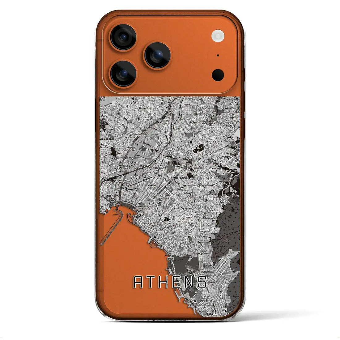 【アテネ(ギリシャ)】地図柄iPhoneケース(クリアタイプ)