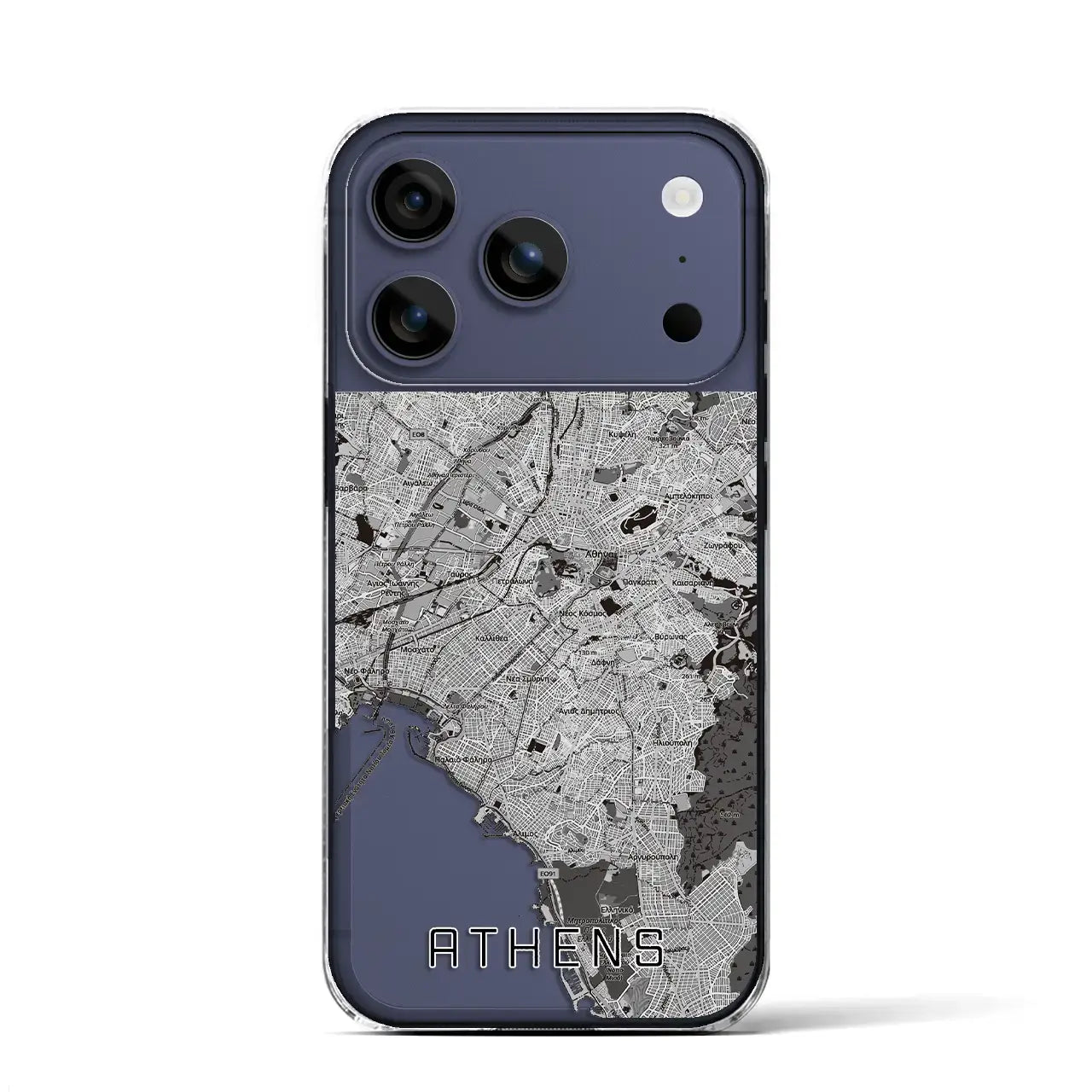 【アテネ(ギリシャ)】地図柄iPhoneケース(クリアタイプ)