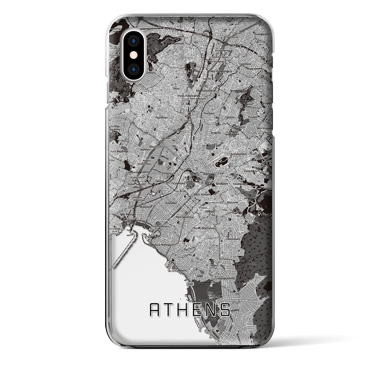 【アテネ(ギリシャ)】地図柄iPhoneケース(クリアタイプ)