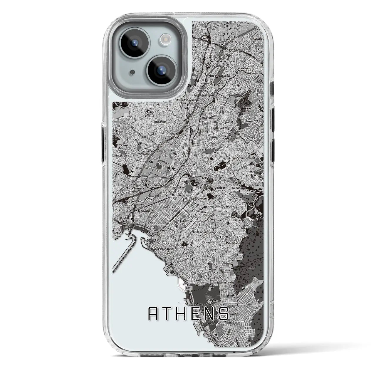 【アテネ(ギリシャ)】地図柄iPhoneケース(MagSafeタイプ)