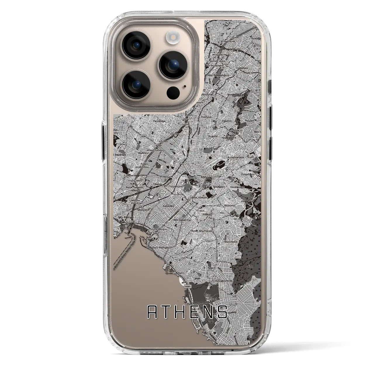 【アテネ(ギリシャ)】地図柄iPhoneケース(MagSafeタイプ)