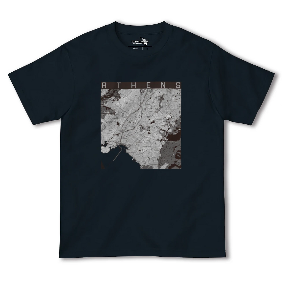【アテネ(ギリシャ)】地図柄ヘビーウェイトTシャツ