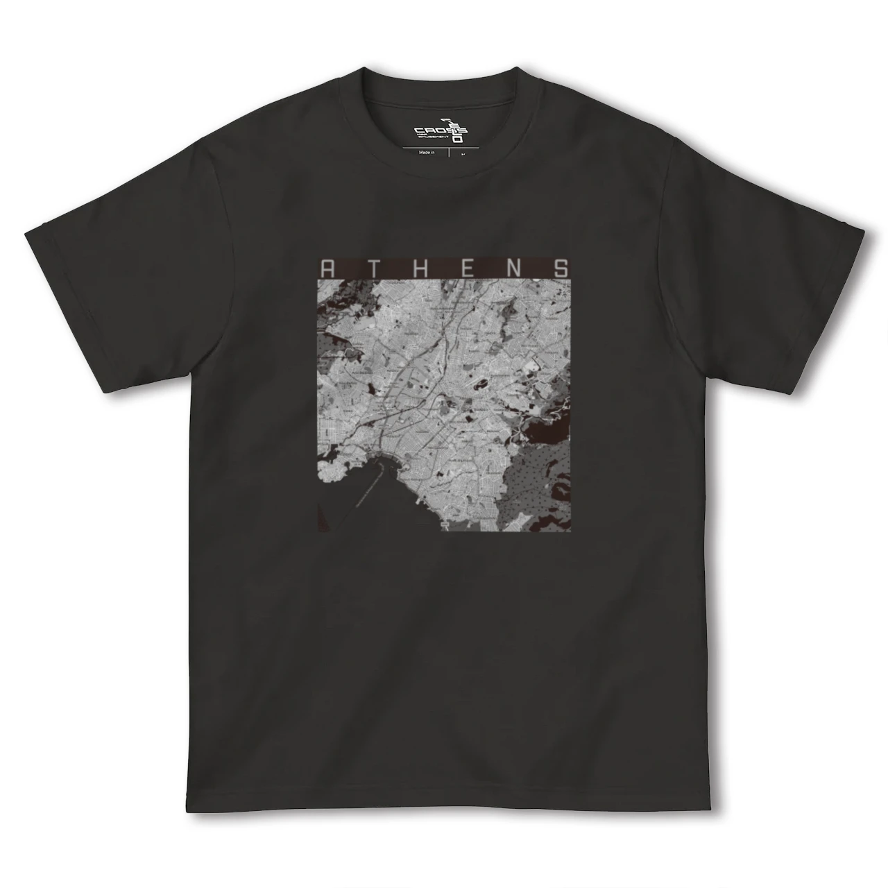 【アテネ(ギリシャ)】地図柄ヘビーウェイトTシャツ