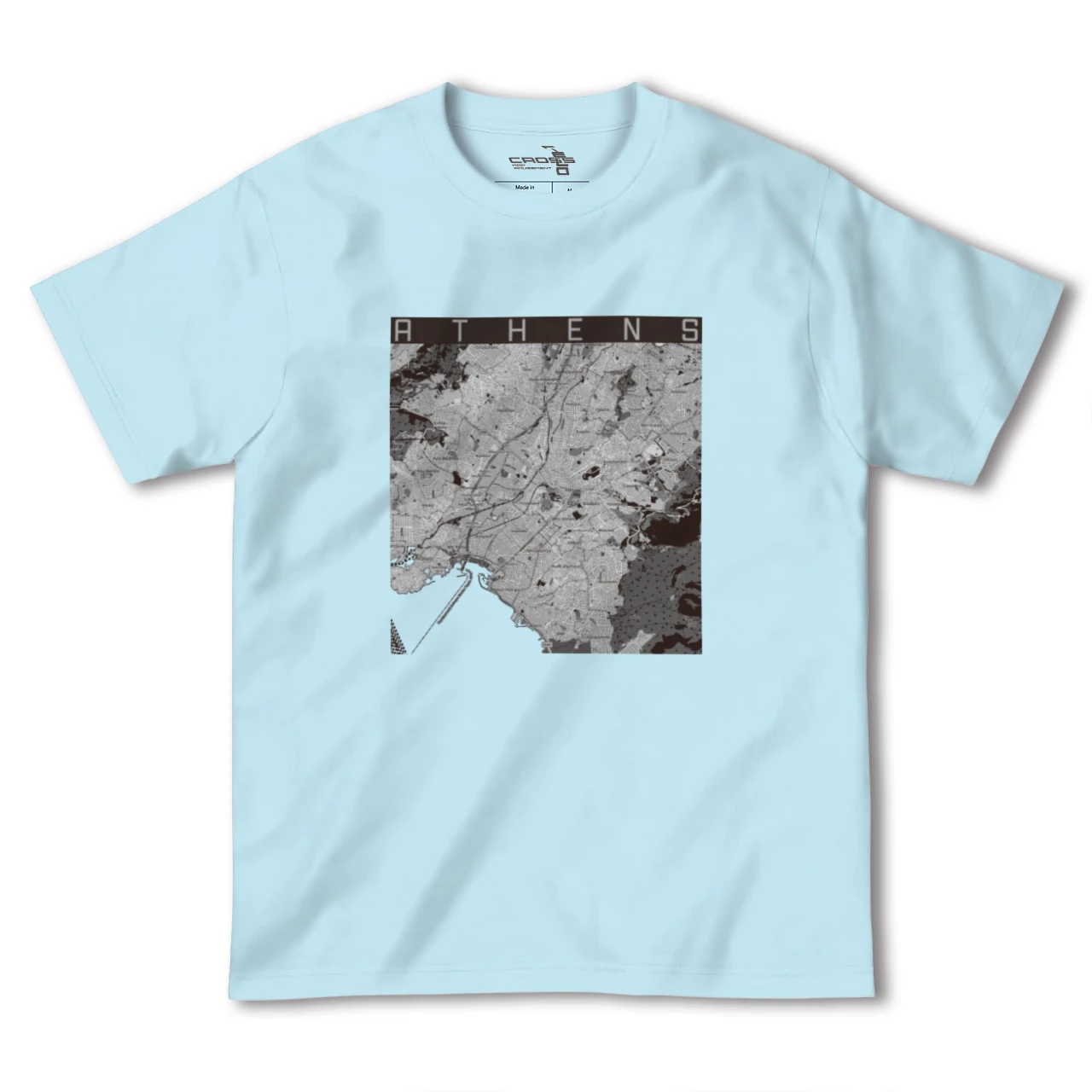【アテネ(ギリシャ)】地図柄ヘビーウェイトTシャツ