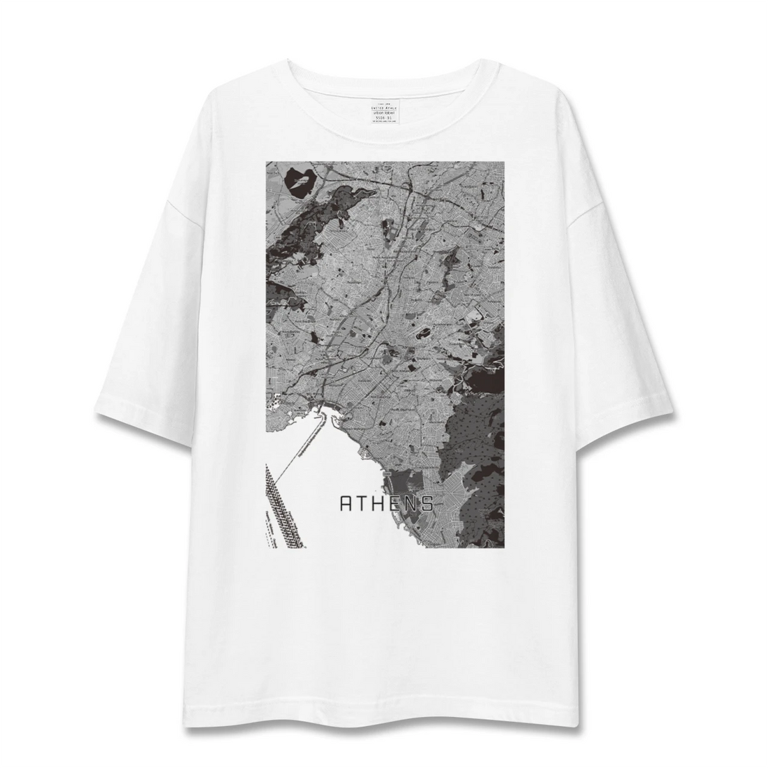 【アテネ(ギリシャ)】地図柄ビッグシルエットTシャツ