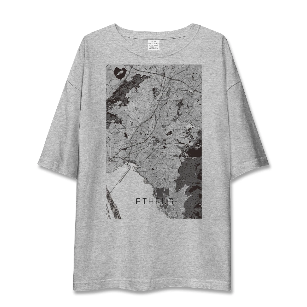 【アテネ(ギリシャ)】地図柄ビッグシルエットTシャツ