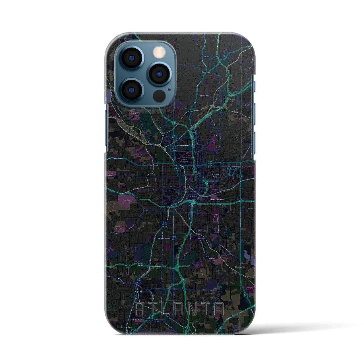 【アトランタ(アメリカ)】地図柄iPhoneケース(バックカバータイプ)