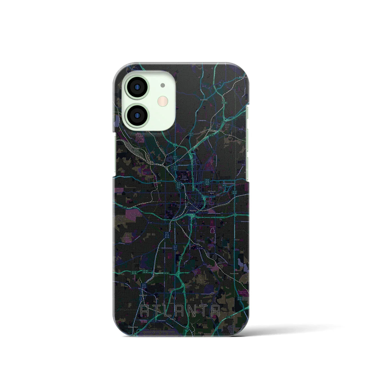 【アトランタ(アメリカ)】地図柄iPhoneケース(バックカバータイプ)