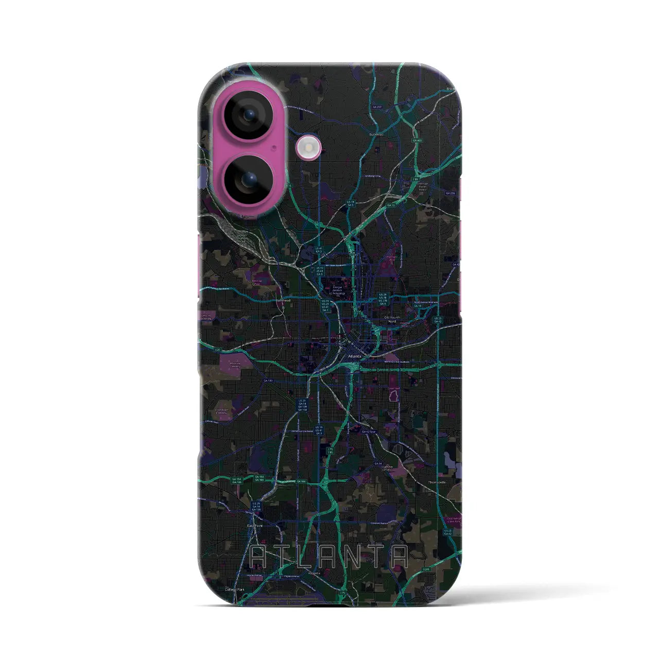 【アトランタ(アメリカ)】地図柄iPhoneケース(バックカバータイプ)