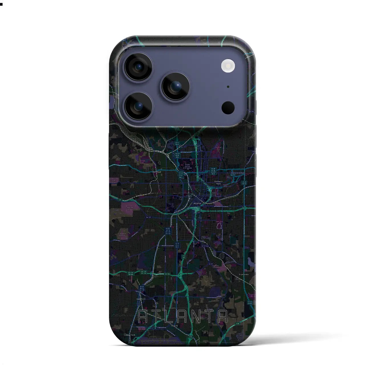 【アトランタ(アメリカ)】地図柄iPhoneケース(バックカバータイプ)