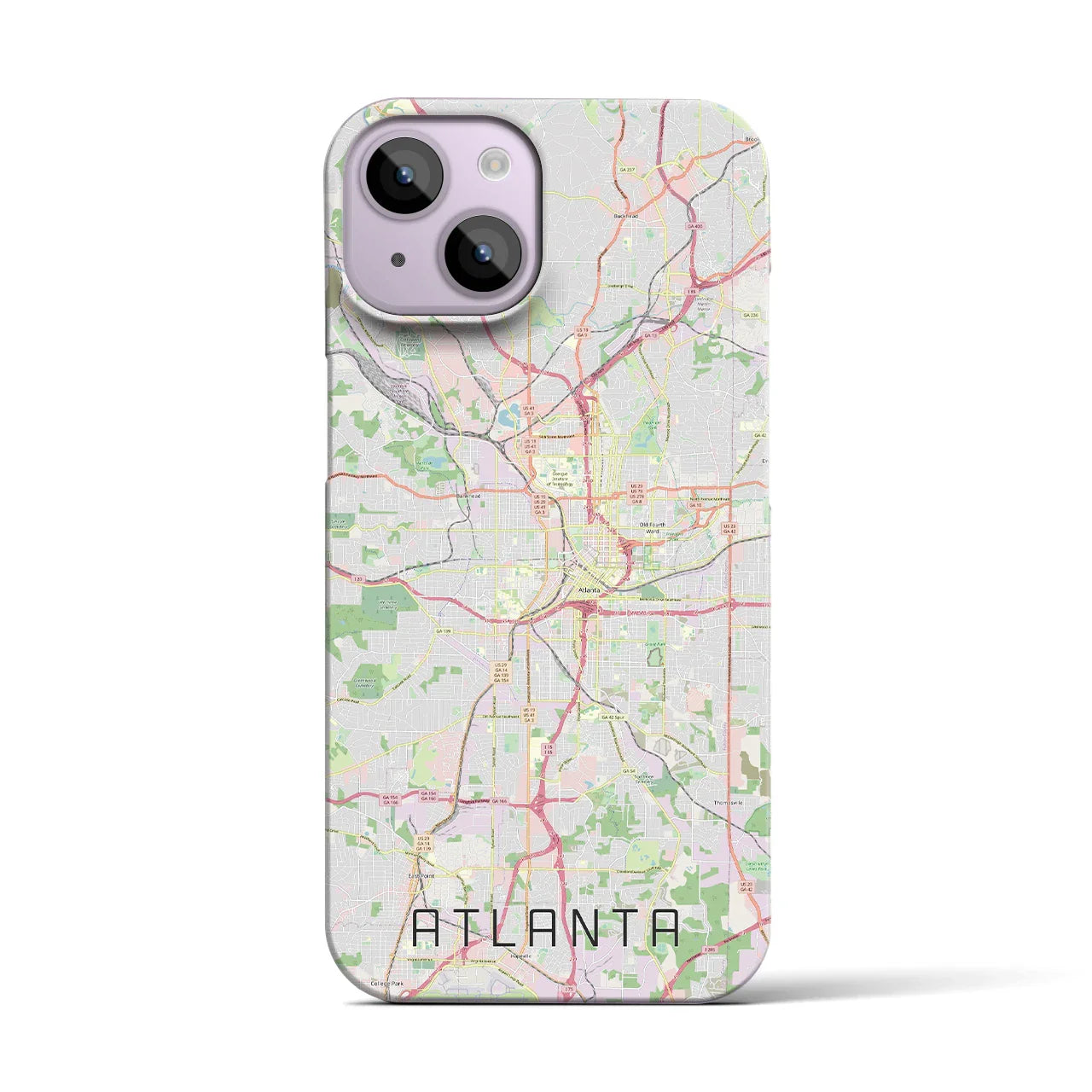 【アトランタ(アメリカ)】地図柄iPhoneケース(バックカバータイプ)