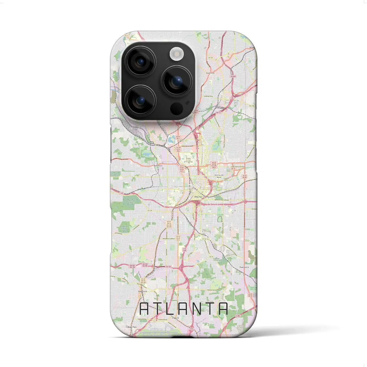 【アトランタ(アメリカ)】地図柄iPhoneケース(バックカバータイプ)
