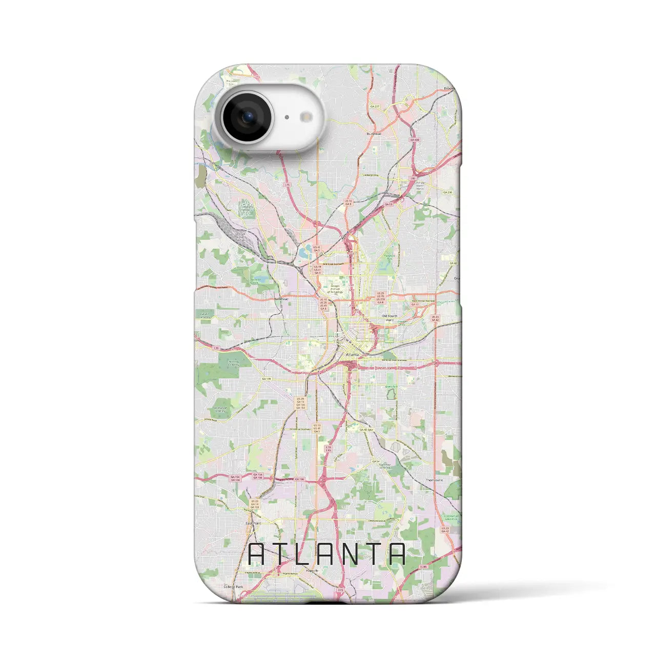 【アトランタ(アメリカ)】地図柄iPhoneケース(バックカバータイプ)