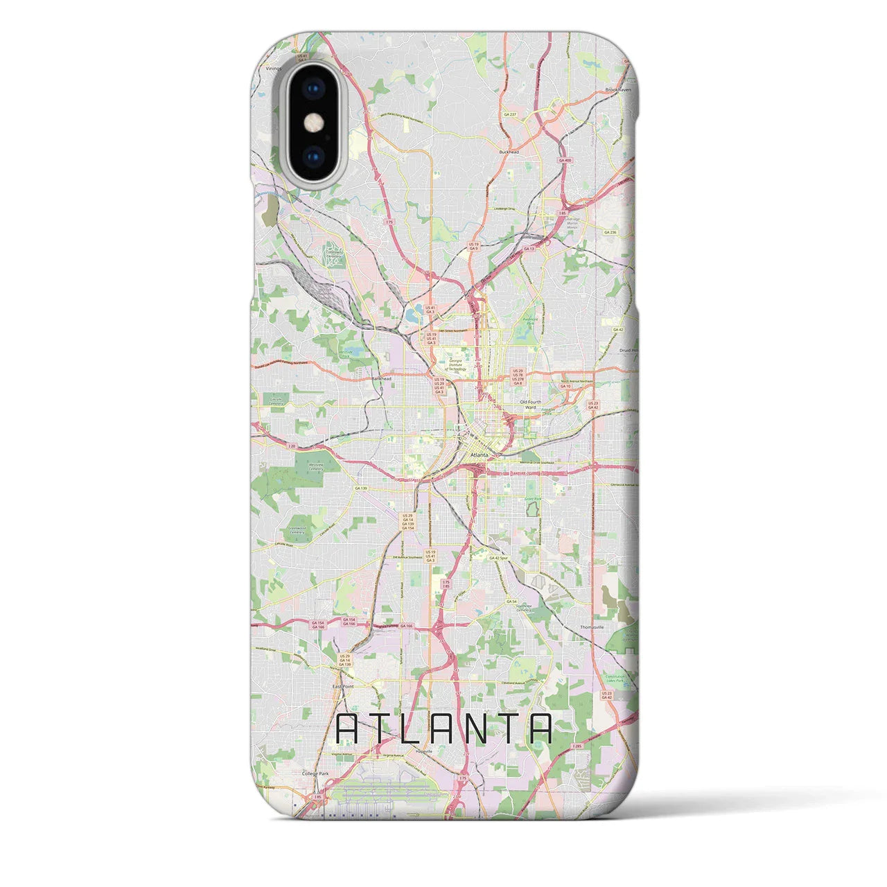 【アトランタ(アメリカ)】地図柄iPhoneケース(バックカバータイプ)