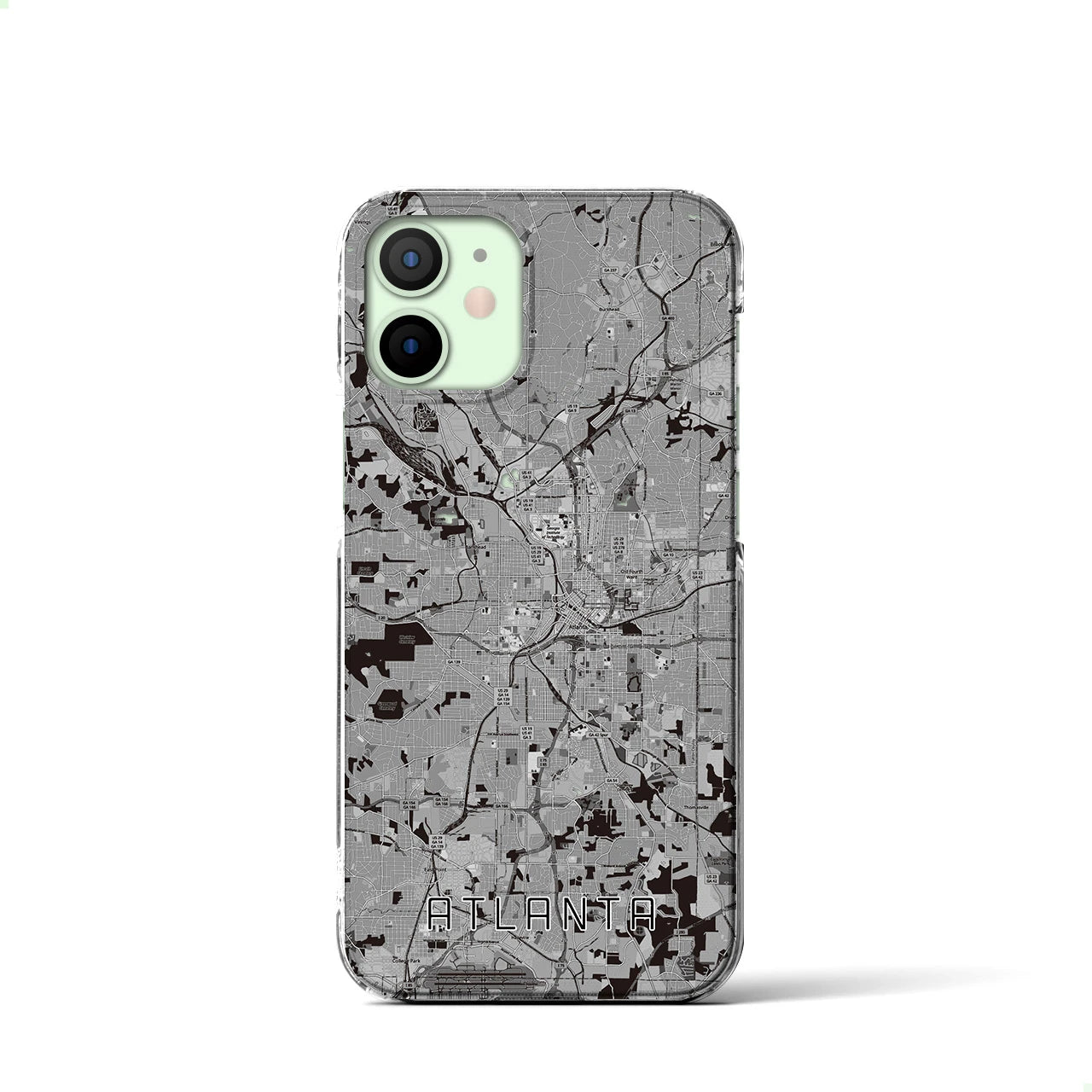 【アトランタ(アメリカ)】地図柄iPhoneケース(クリアタイプ)