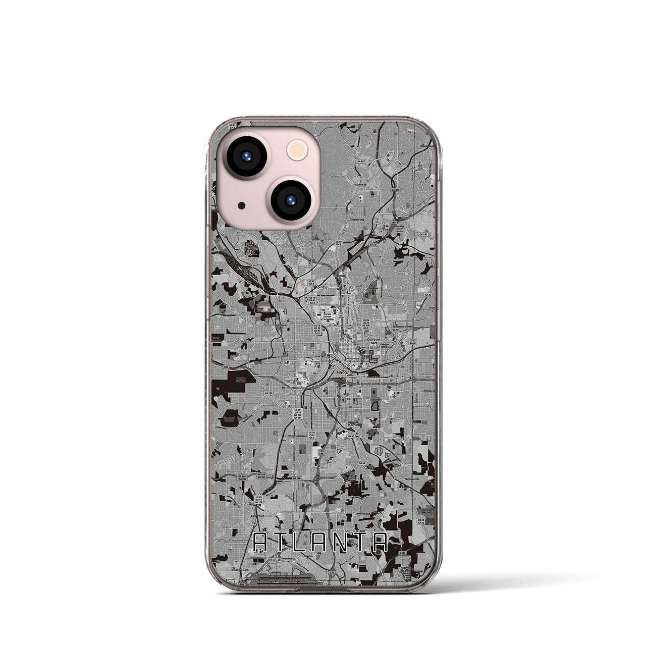 【アトランタ(アメリカ)】地図柄iPhoneケース(クリアタイプ)