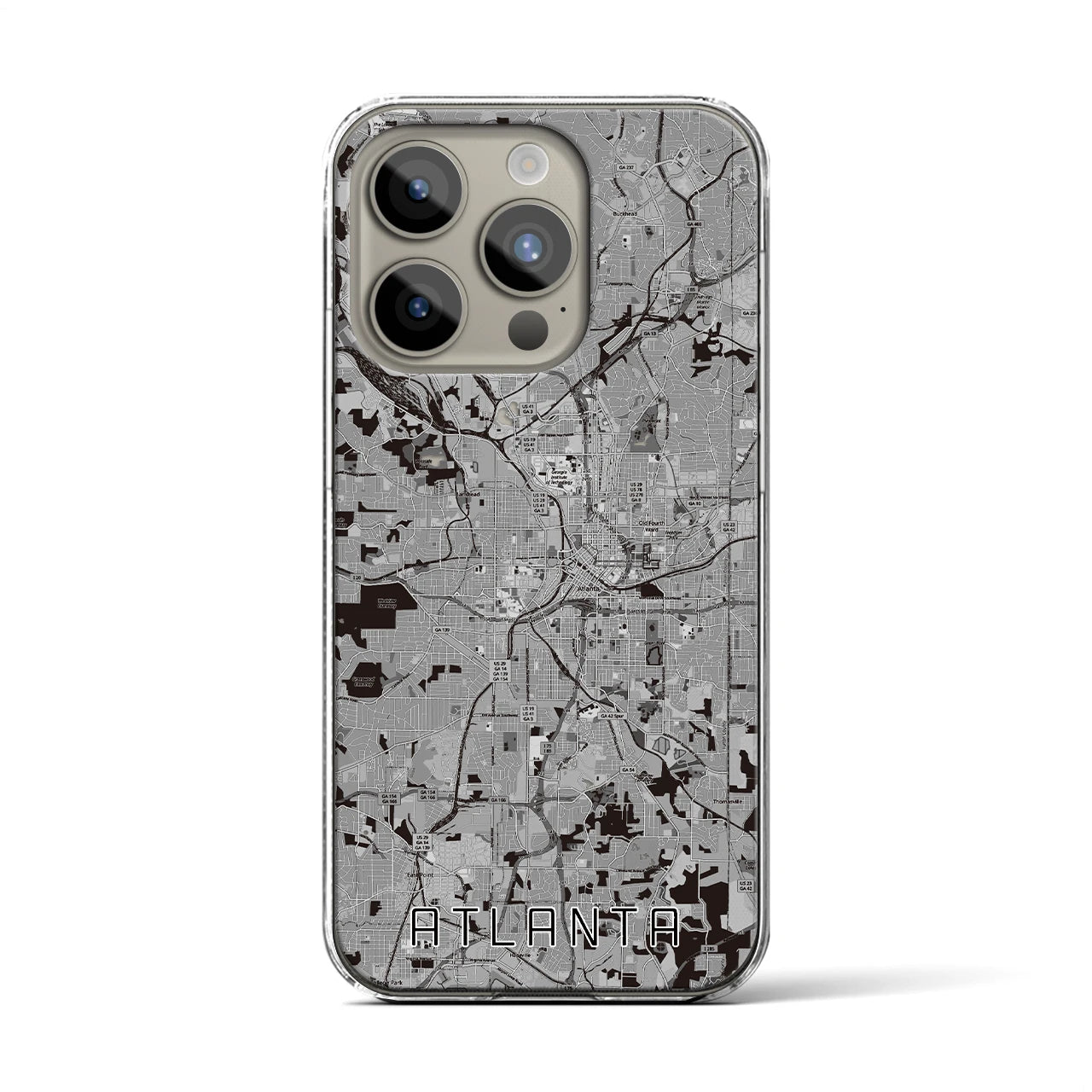 【アトランタ(アメリカ)】地図柄iPhoneケース(クリアタイプ)