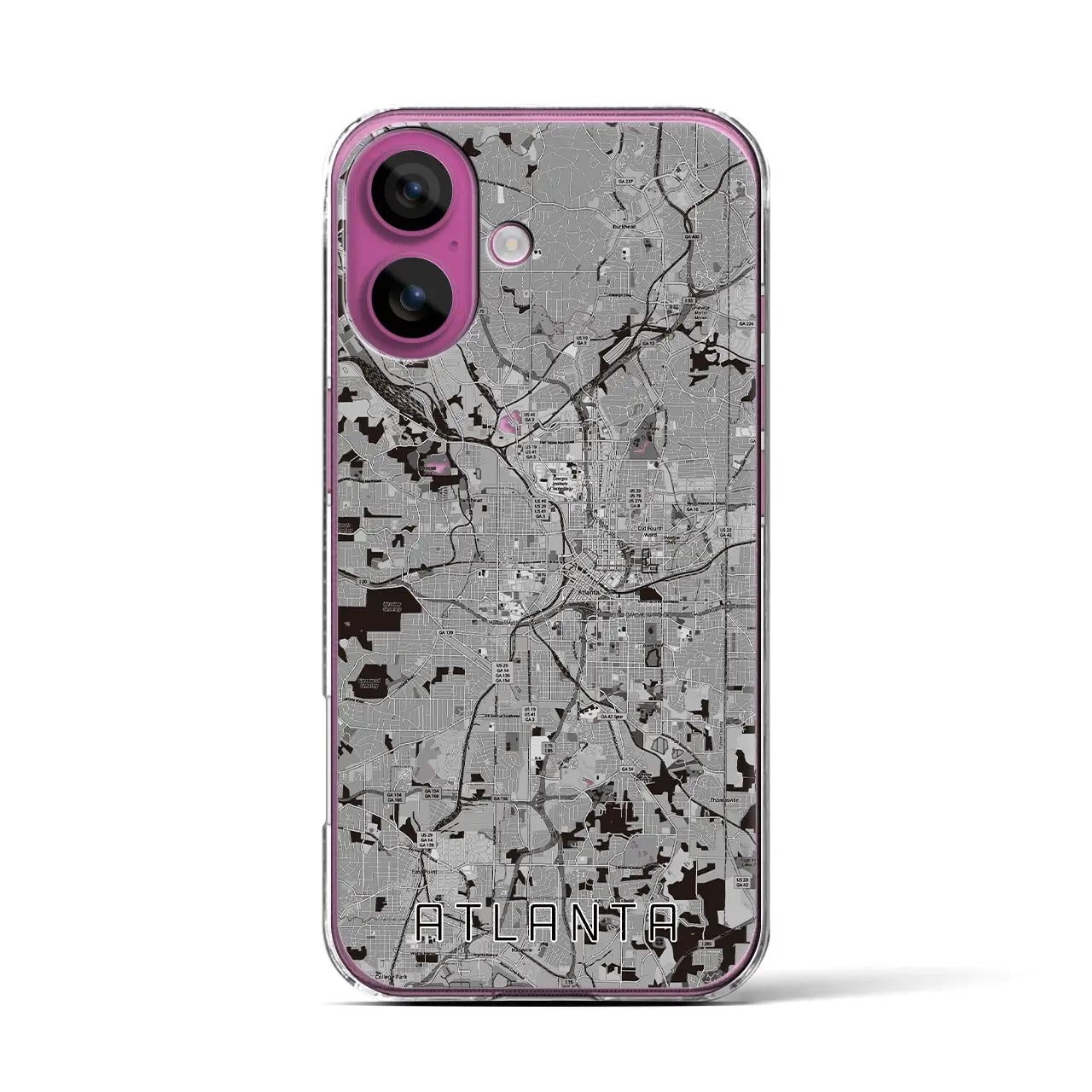 【アトランタ(アメリカ)】地図柄iPhoneケース(クリアタイプ)