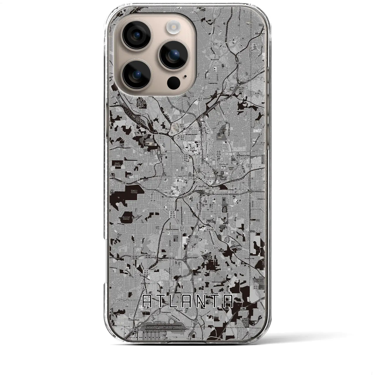 【アトランタ(アメリカ)】地図柄iPhoneケース(クリアタイプ)