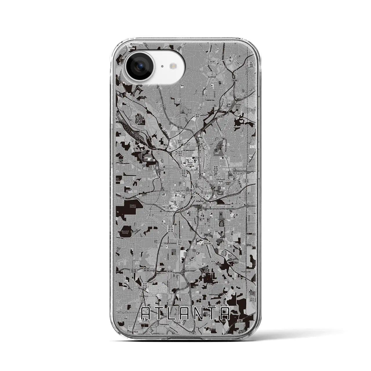 【アトランタ(アメリカ)】地図柄iPhoneケース(クリアタイプ)