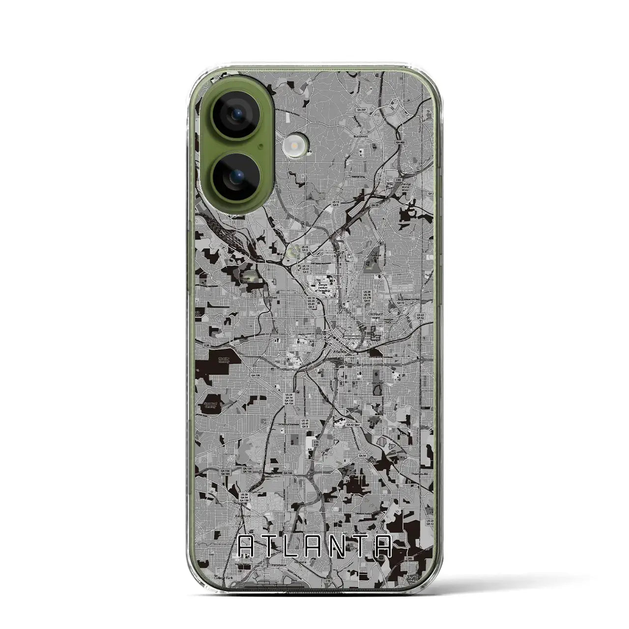 【アトランタ(アメリカ)】地図柄iPhoneケース(クリアタイプ)