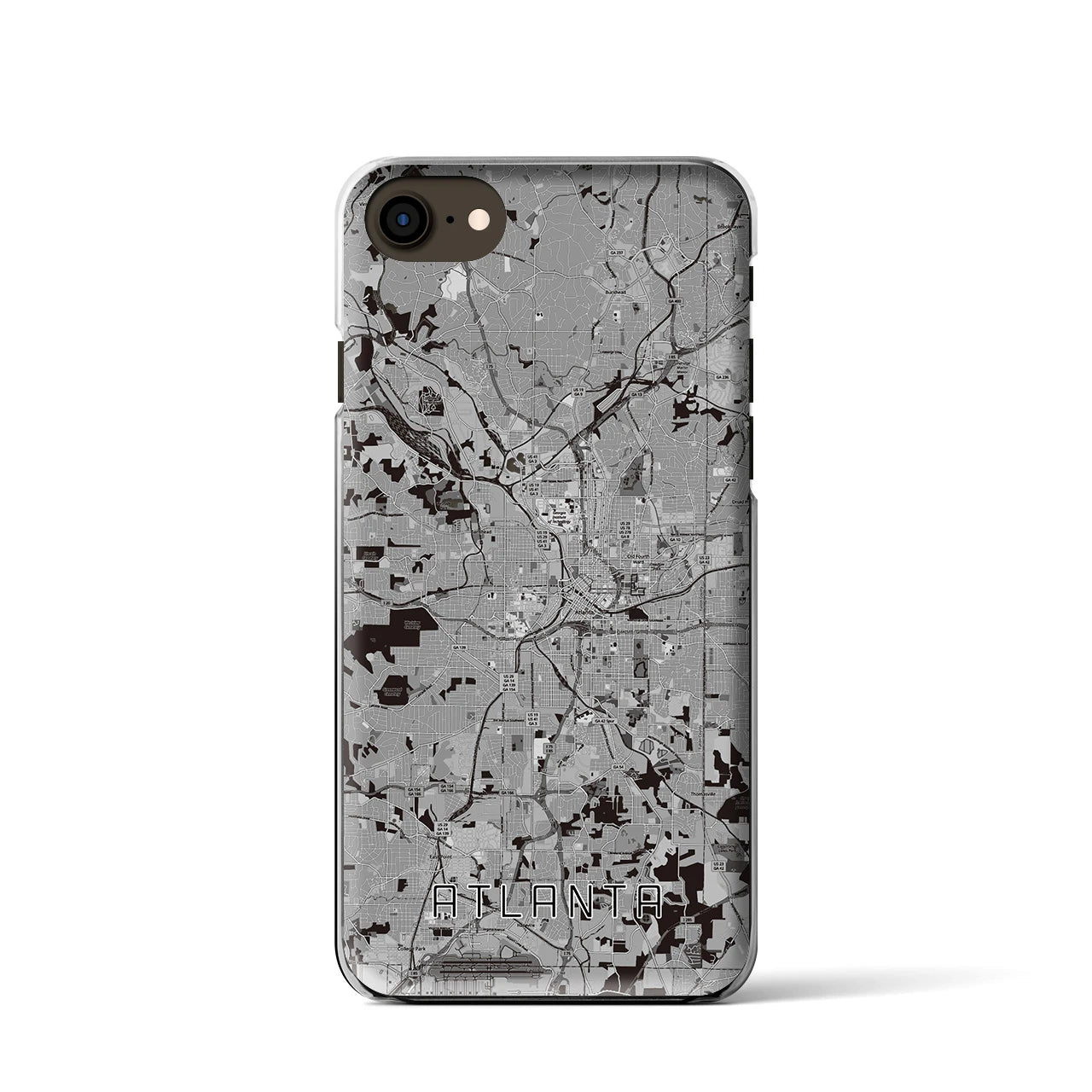 【アトランタ(アメリカ)】地図柄iPhoneケース(クリアタイプ)