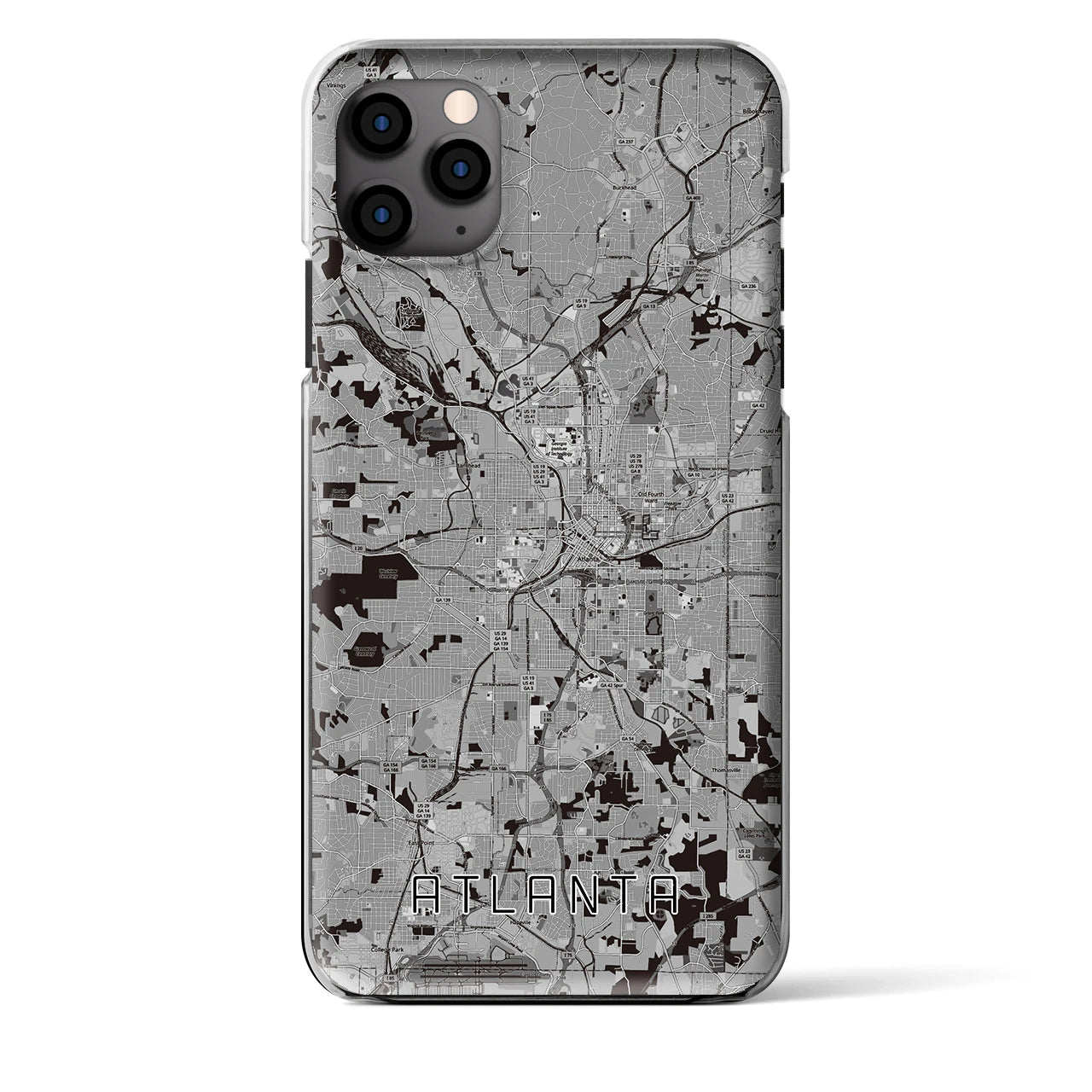 【アトランタ(アメリカ)】地図柄iPhoneケース(クリアタイプ)