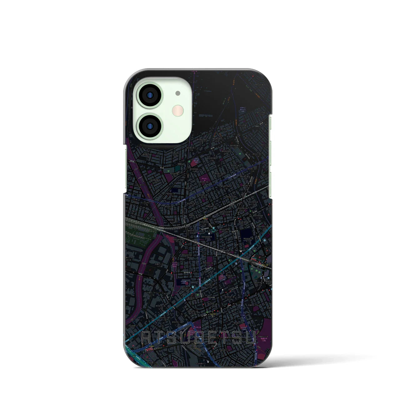 【厚別(北海道)】地図柄iPhoneケース(バックカバータイプ)