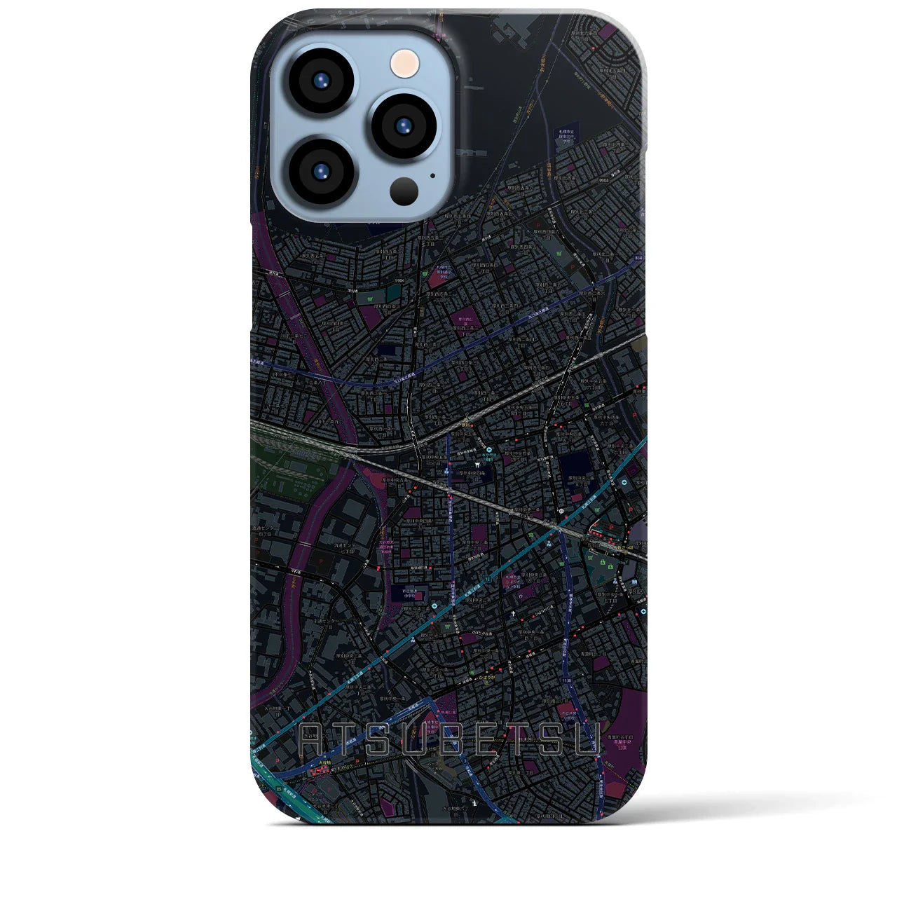 【厚別(北海道)】地図柄iPhoneケース(バックカバータイプ)