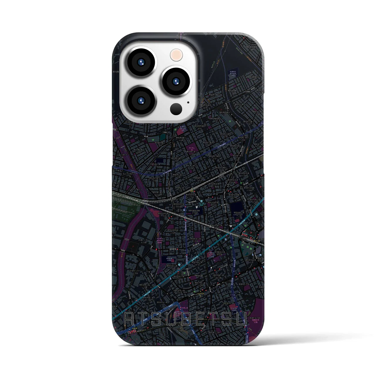 【厚別(北海道)】地図柄iPhoneケース(バックカバータイプ)