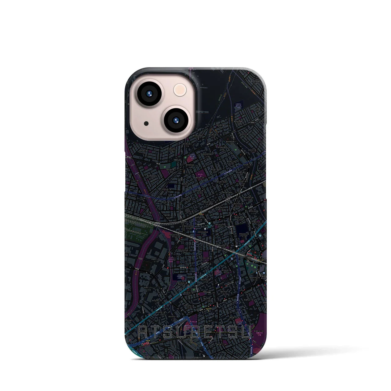 【厚別(北海道)】地図柄iPhoneケース(バックカバータイプ)