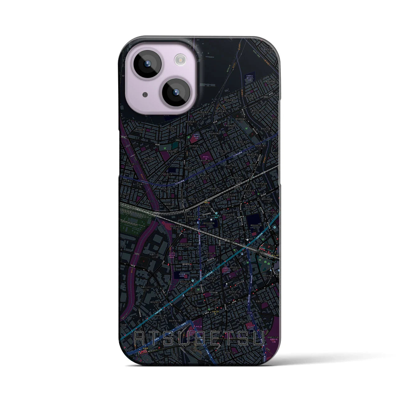 【厚別(北海道)】地図柄iPhoneケース(バックカバータイプ)