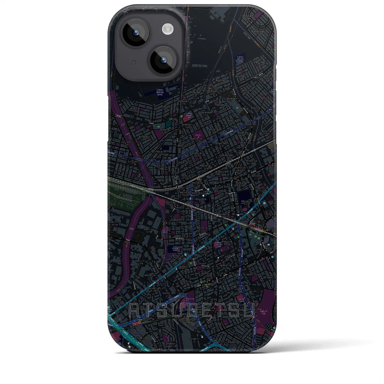 【厚別(北海道)】地図柄iPhoneケース(バックカバータイプ)