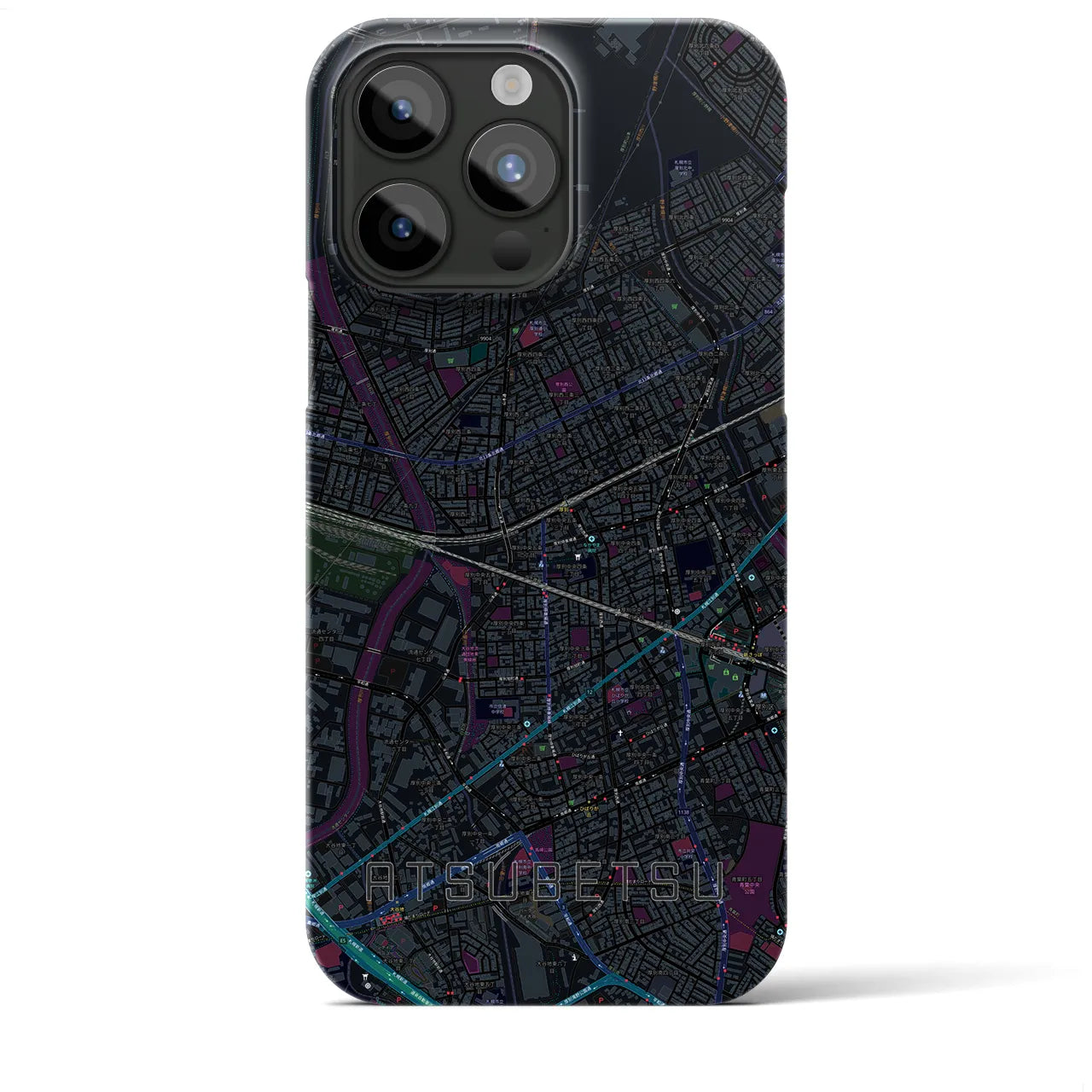 【厚別(北海道)】地図柄iPhoneケース(バックカバータイプ)