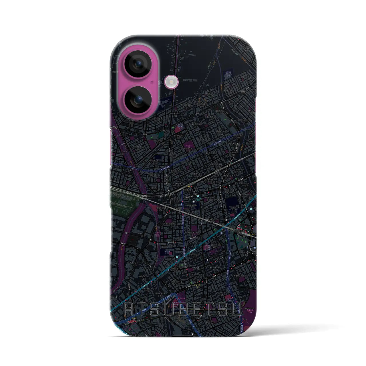 【厚別(北海道)】地図柄iPhoneケース(バックカバータイプ)