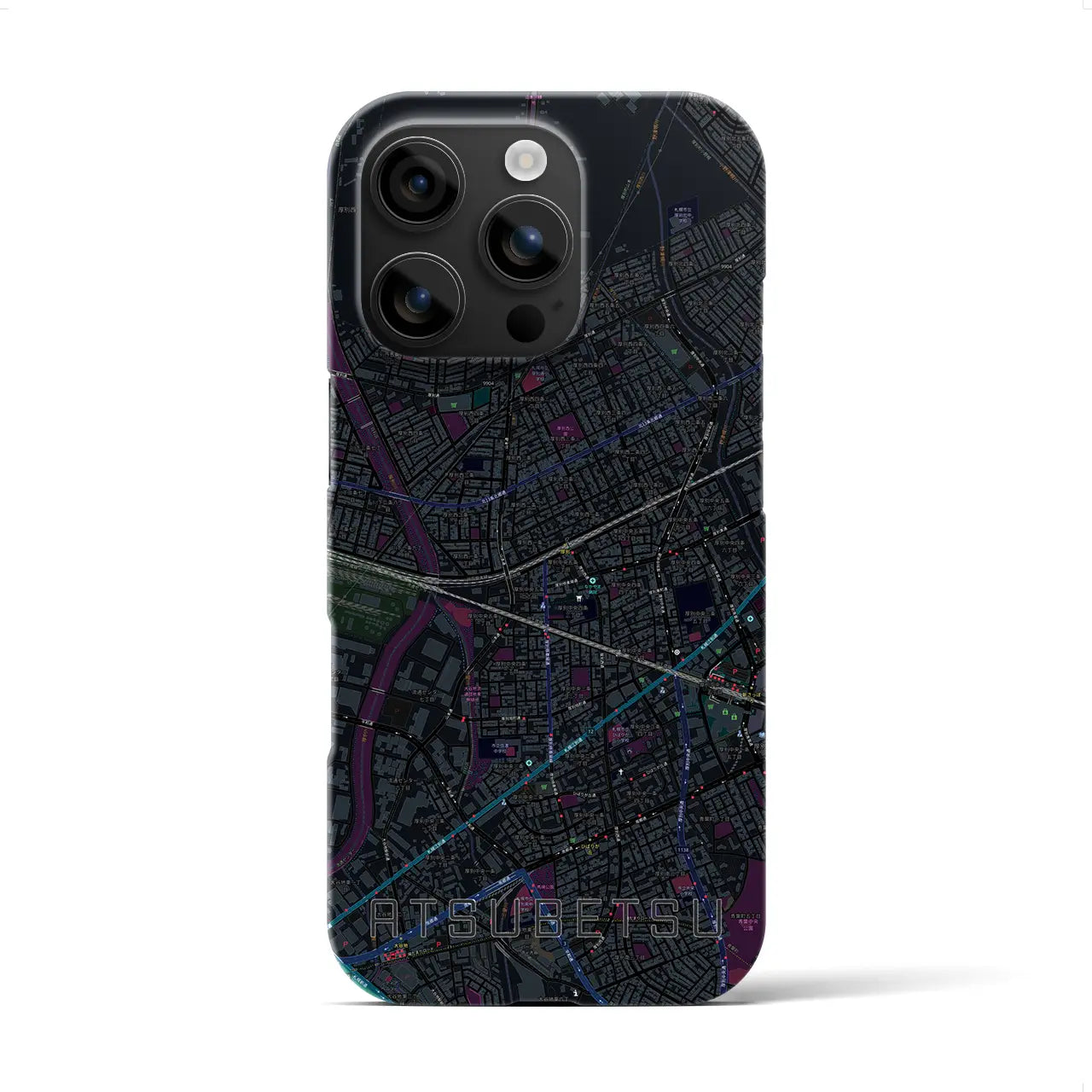 【厚別(北海道)】地図柄iPhoneケース(バックカバータイプ)