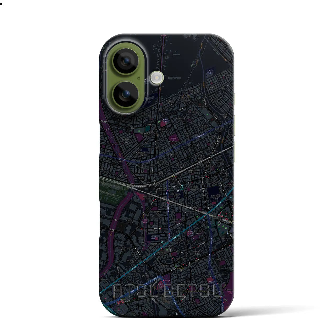 【厚別(北海道)】地図柄iPhoneケース(バックカバータイプ)