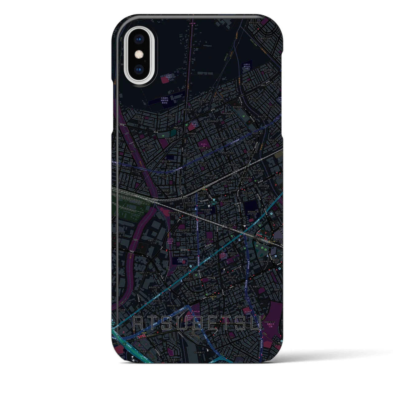 【厚別(北海道)】地図柄iPhoneケース(バックカバータイプ)