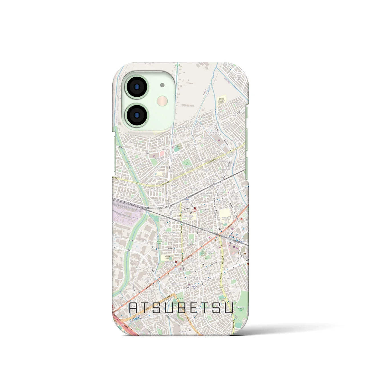 【厚別(北海道)】地図柄iPhoneケース(バックカバータイプ)