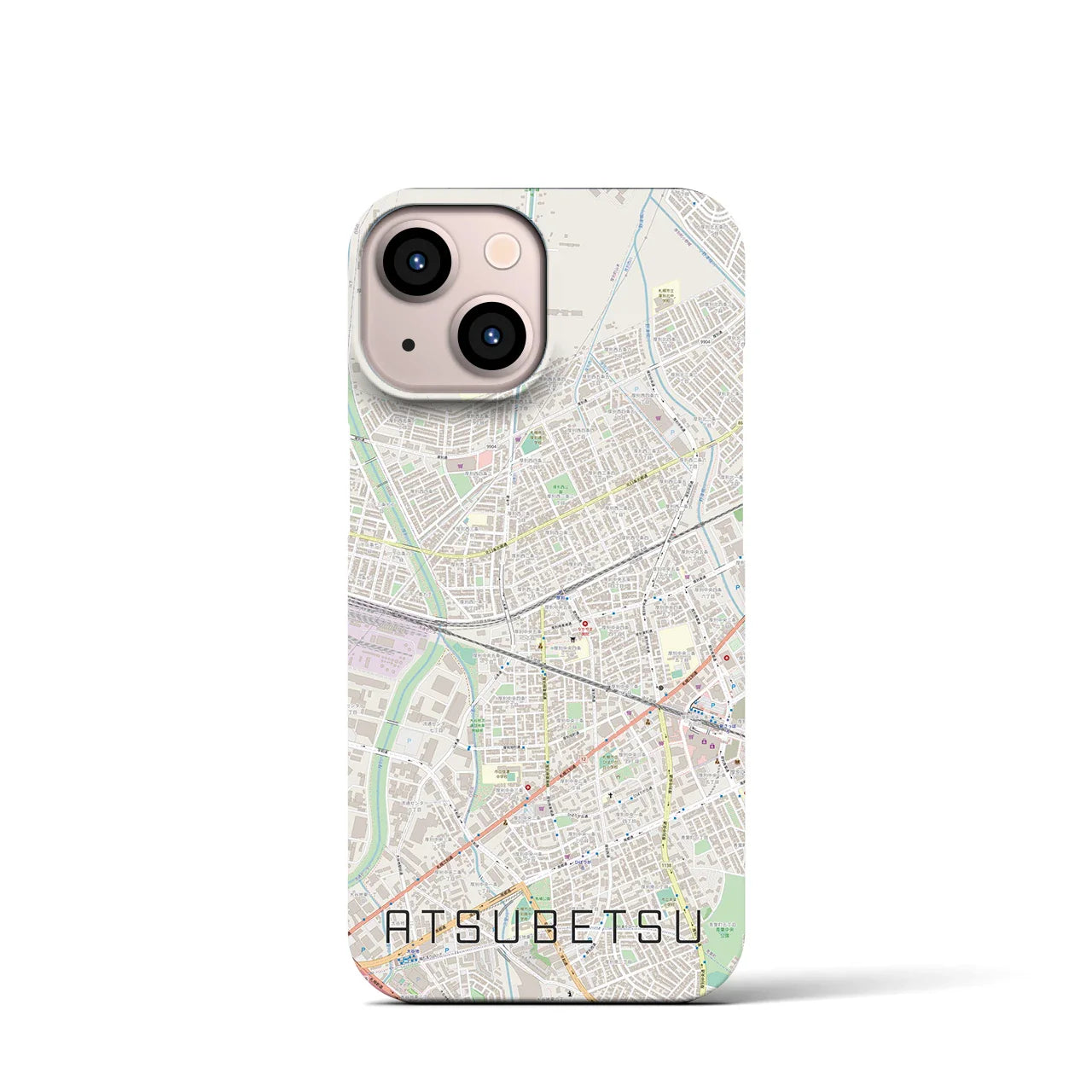 【厚別(北海道)】地図柄iPhoneケース(バックカバータイプ)