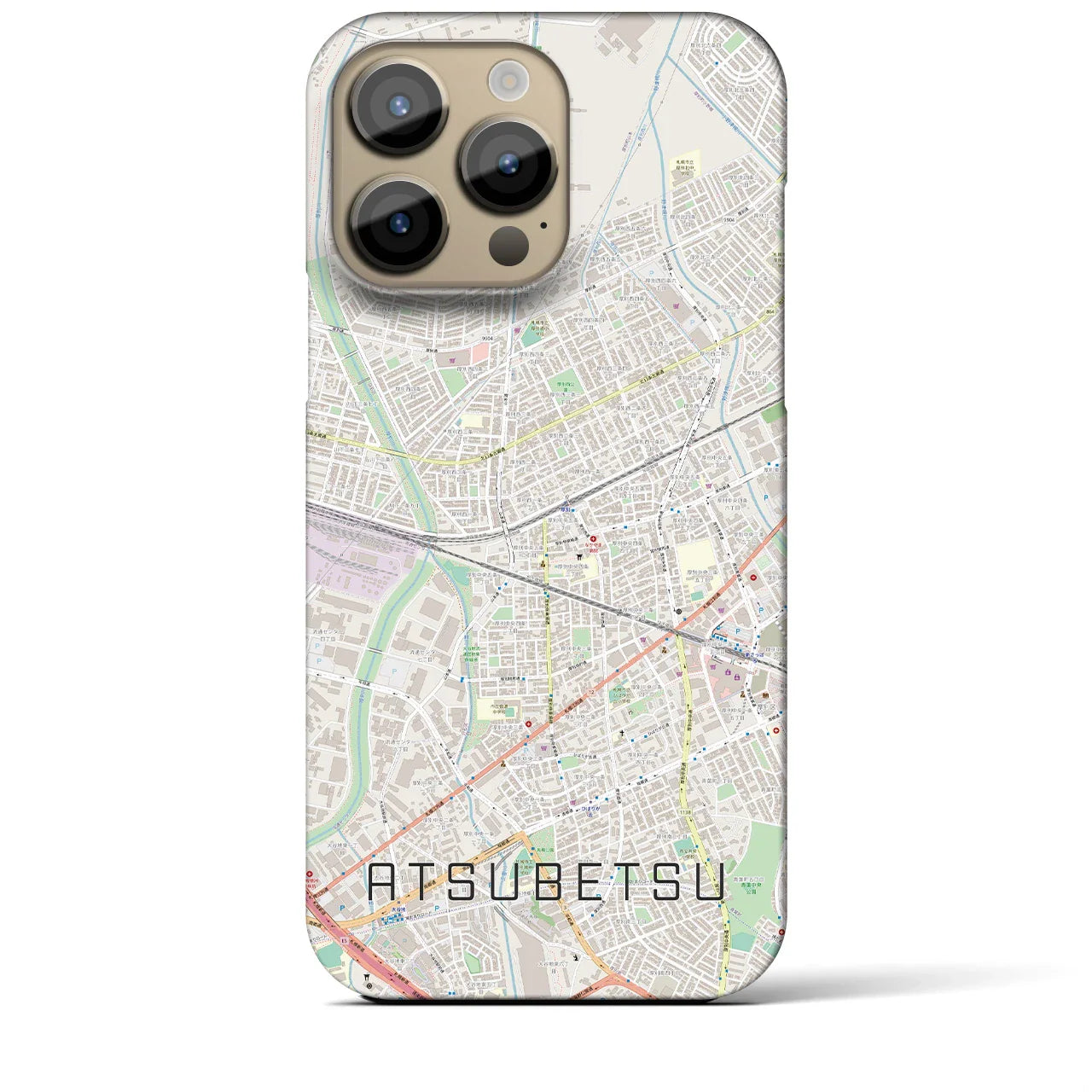 【厚別(北海道)】地図柄iPhoneケース(バックカバータイプ)