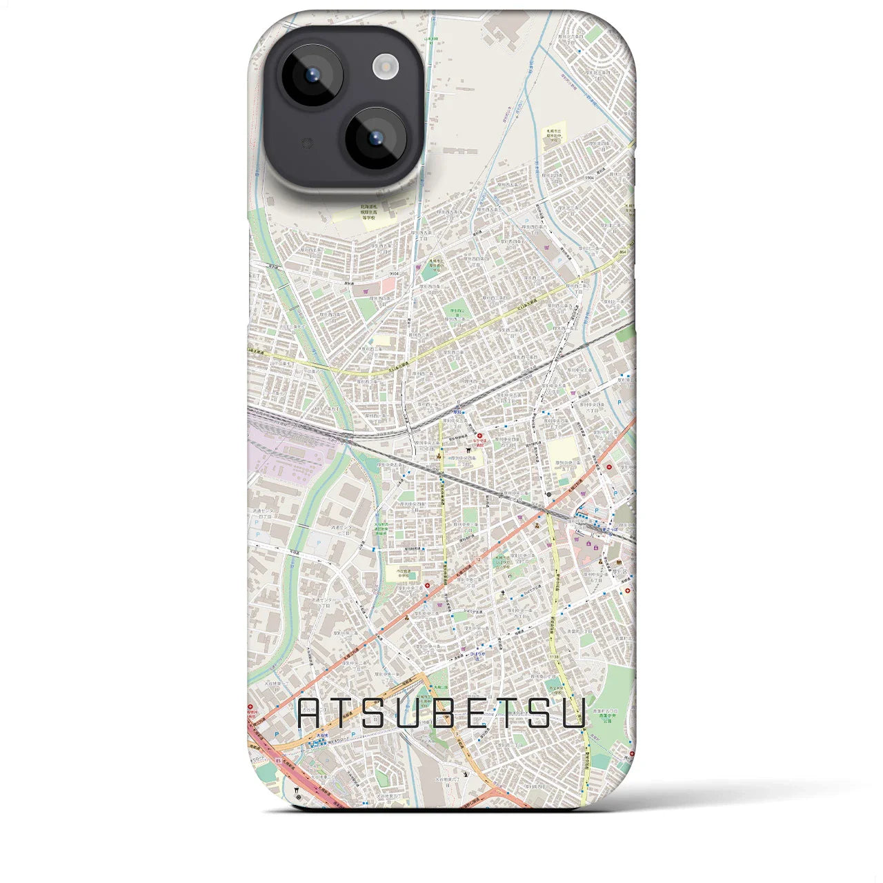 【厚別(北海道)】地図柄iPhoneケース(バックカバータイプ)
