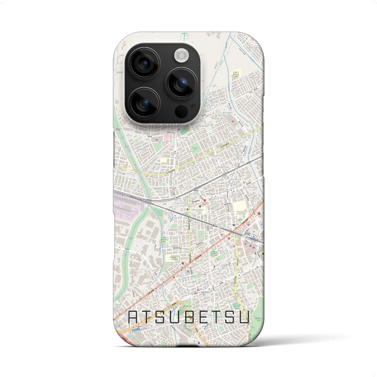 【厚別(北海道)】地図柄iPhoneケース(バックカバータイプ)