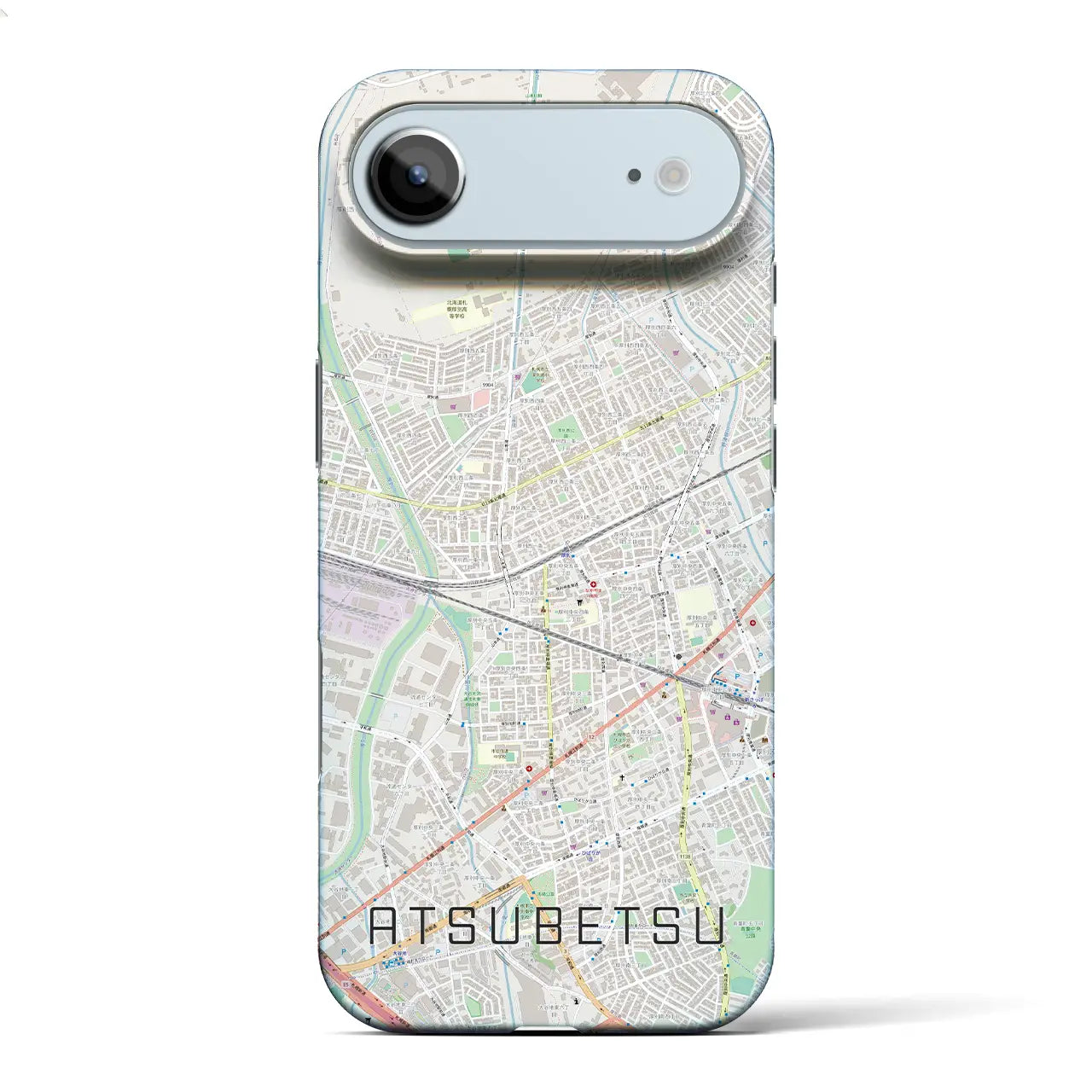 【厚別(北海道)】地図柄iPhoneケース(バックカバータイプ)