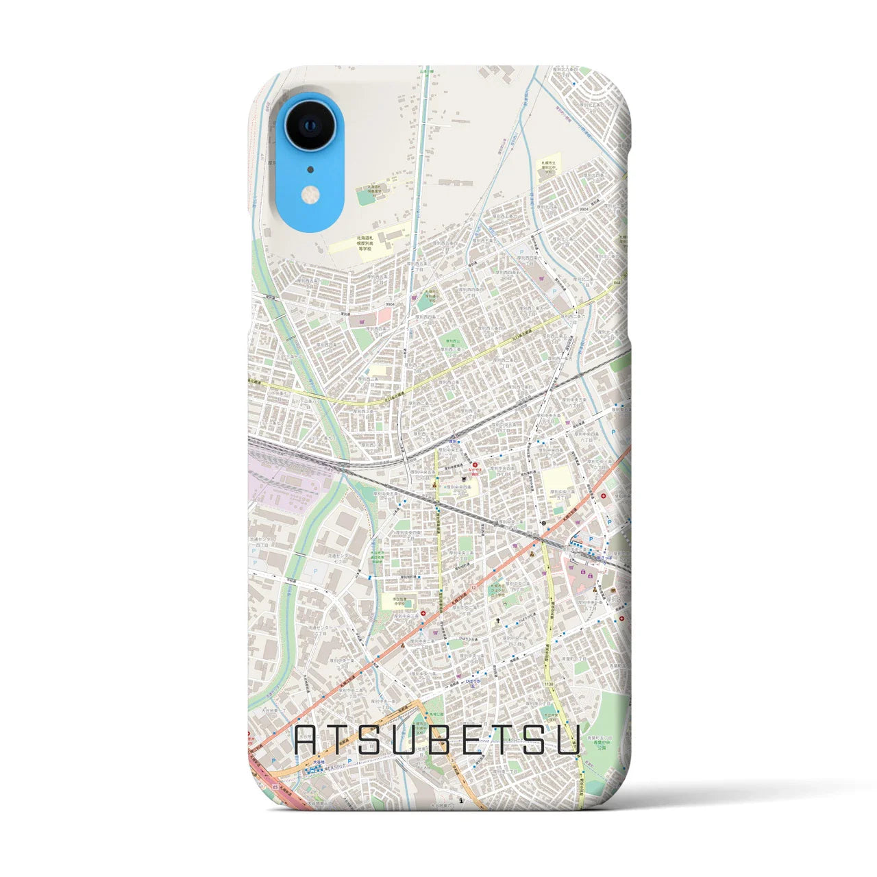 【厚別(北海道)】地図柄iPhoneケース(バックカバータイプ)
