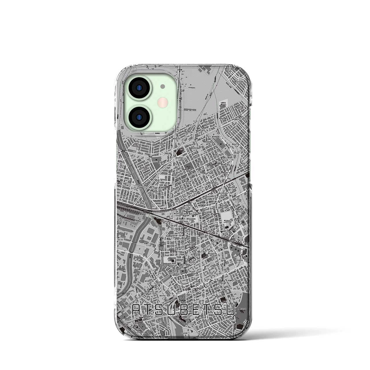 【厚別(北海道)】地図柄iPhoneケース(クリアタイプ)