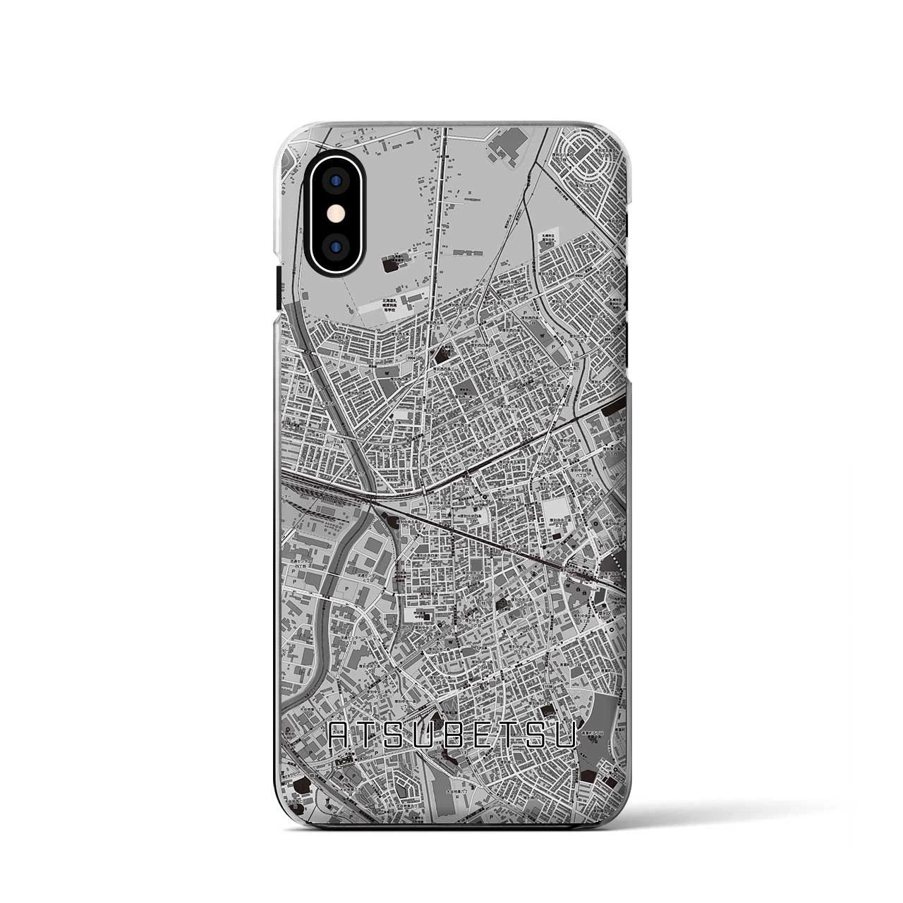 【厚別(北海道)】地図柄iPhoneケース(クリアタイプ)