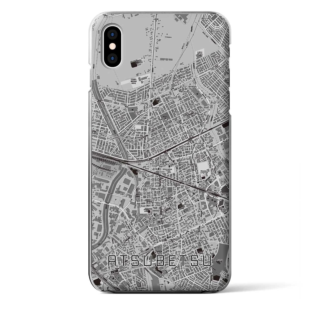 【厚別(北海道)】地図柄iPhoneケース(クリアタイプ)